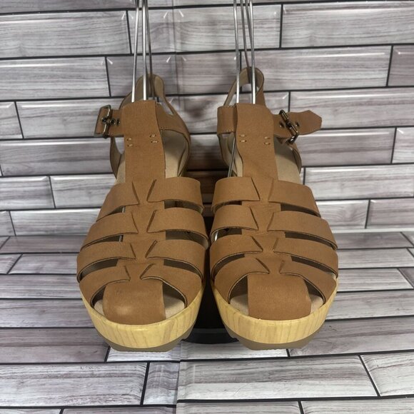 Dr. Scholl's Want It All Fisherman Block Heel Brown Leather Sandal Size 11-NEW - Picture 2 of 8